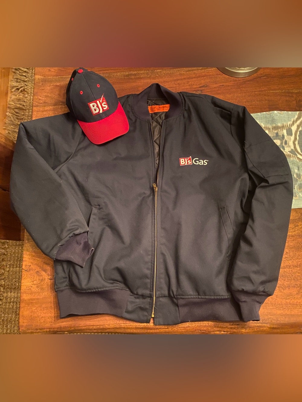 BJ’s Gas Jacket Coat Gas Service Station Petroleum Automobile X-Large XL w/ Hat